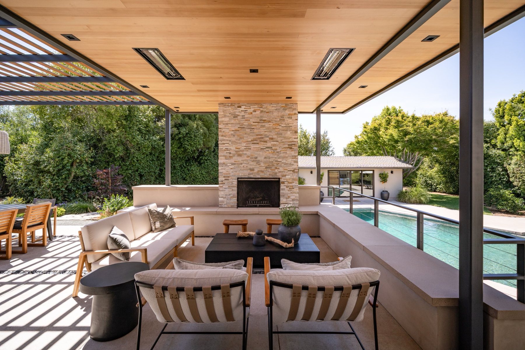 Central Coast outdoor living space at twilight