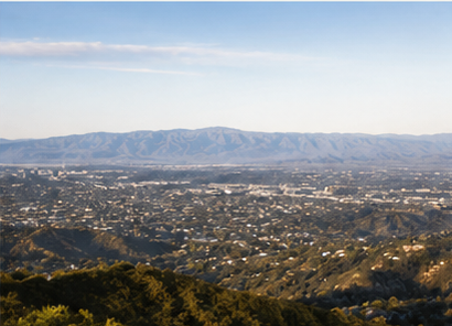 View from Mulholland Drive over the San Fernando Valley