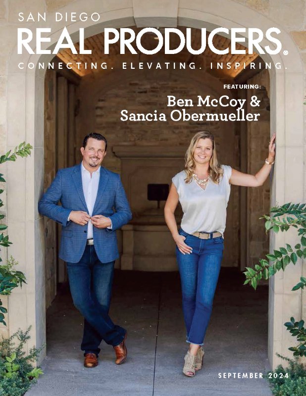 San Diego Real Producers cover featuring Ben McCoy and Sancia Obermueller
