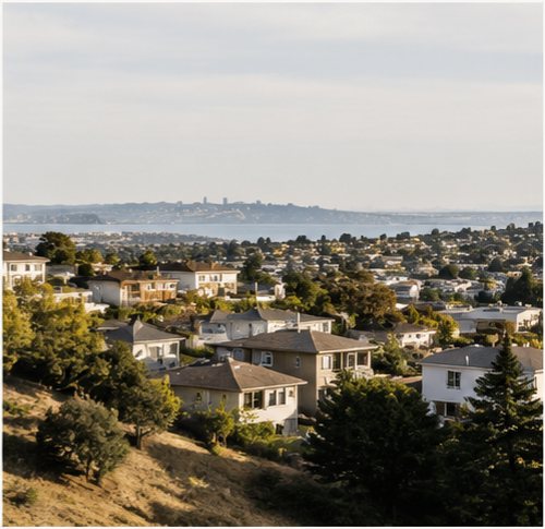 San Mateo hillside overlooking the bay